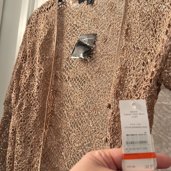 2 pieces!! Carmen Marc Valvo Gorgeous lace like set in a golden thread - small - Picture 15 of 16